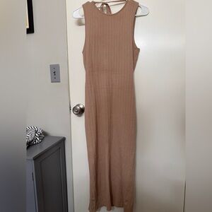 Chaser Ribbed Tan Maxi Dress
